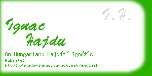 ignac hajdu business card